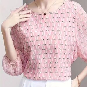 Cute top with bunny pattern, M/L